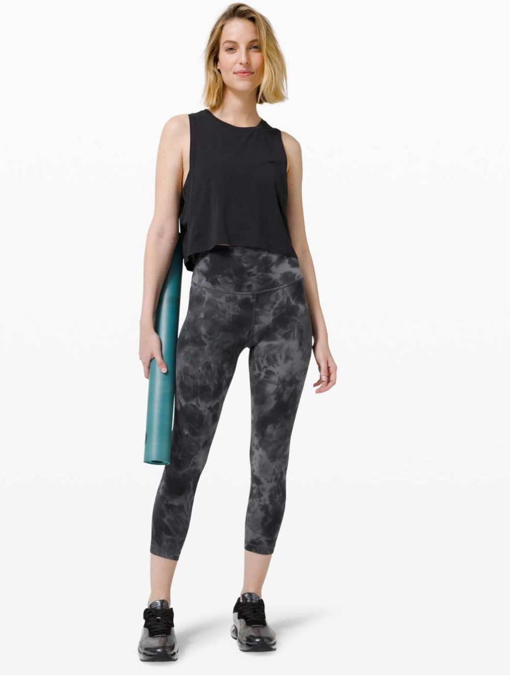 Lululemon Align Crop 21" Leggings Diamond Dye Pitch Graphite Grey cropped size 4